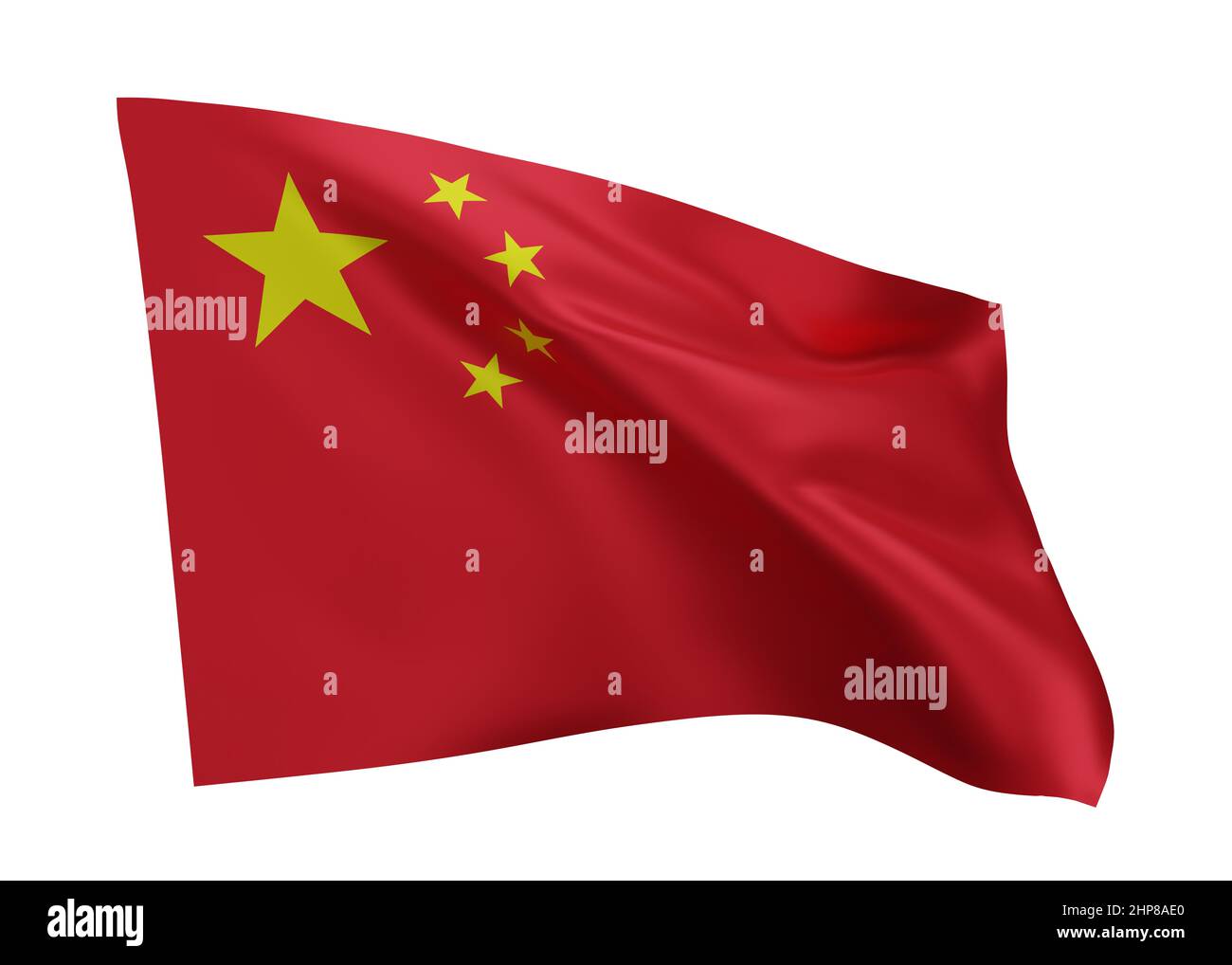 3d illustration flag of Republic of China. China high resolution flag isolated against white background. 3d rendering Stock Photo