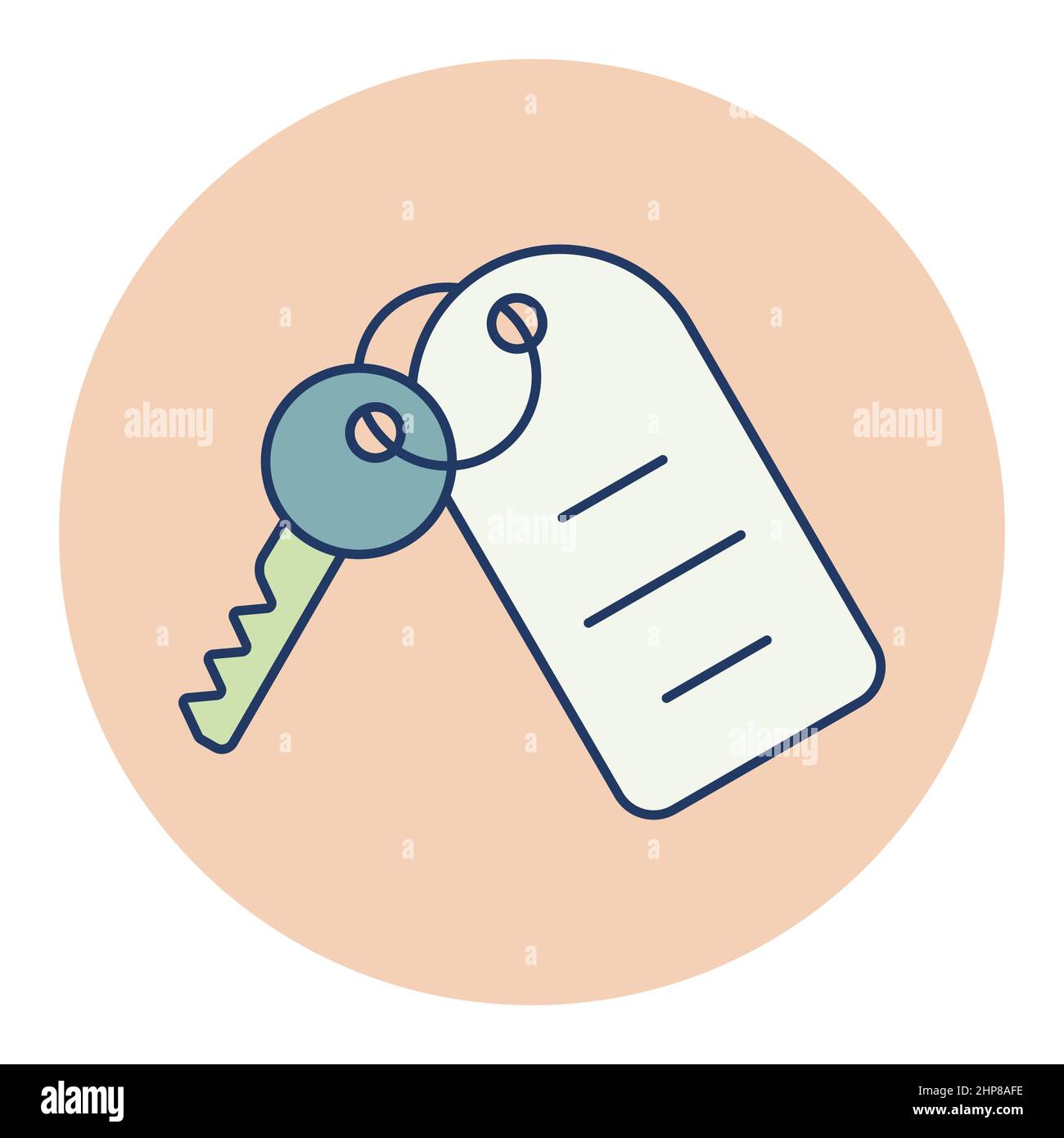 Hotel room key with number vector icon Stock Vector