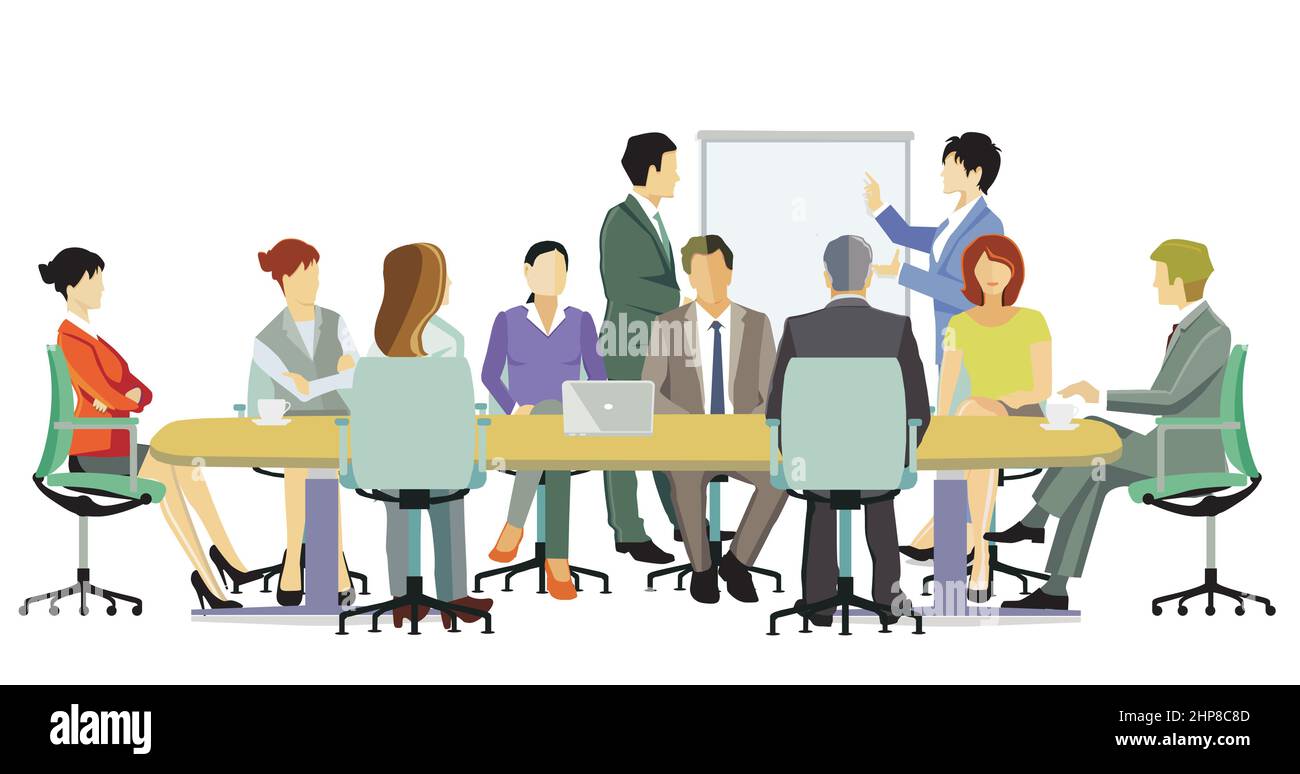 Consulting and lecturing, strategy, illustration Stock Vector