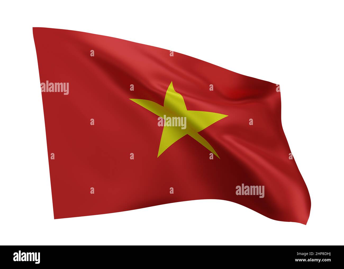3d illustration flag of Vietnam. Vietnamese high resolution flag isolated against white background. 3d rendering Stock Photo