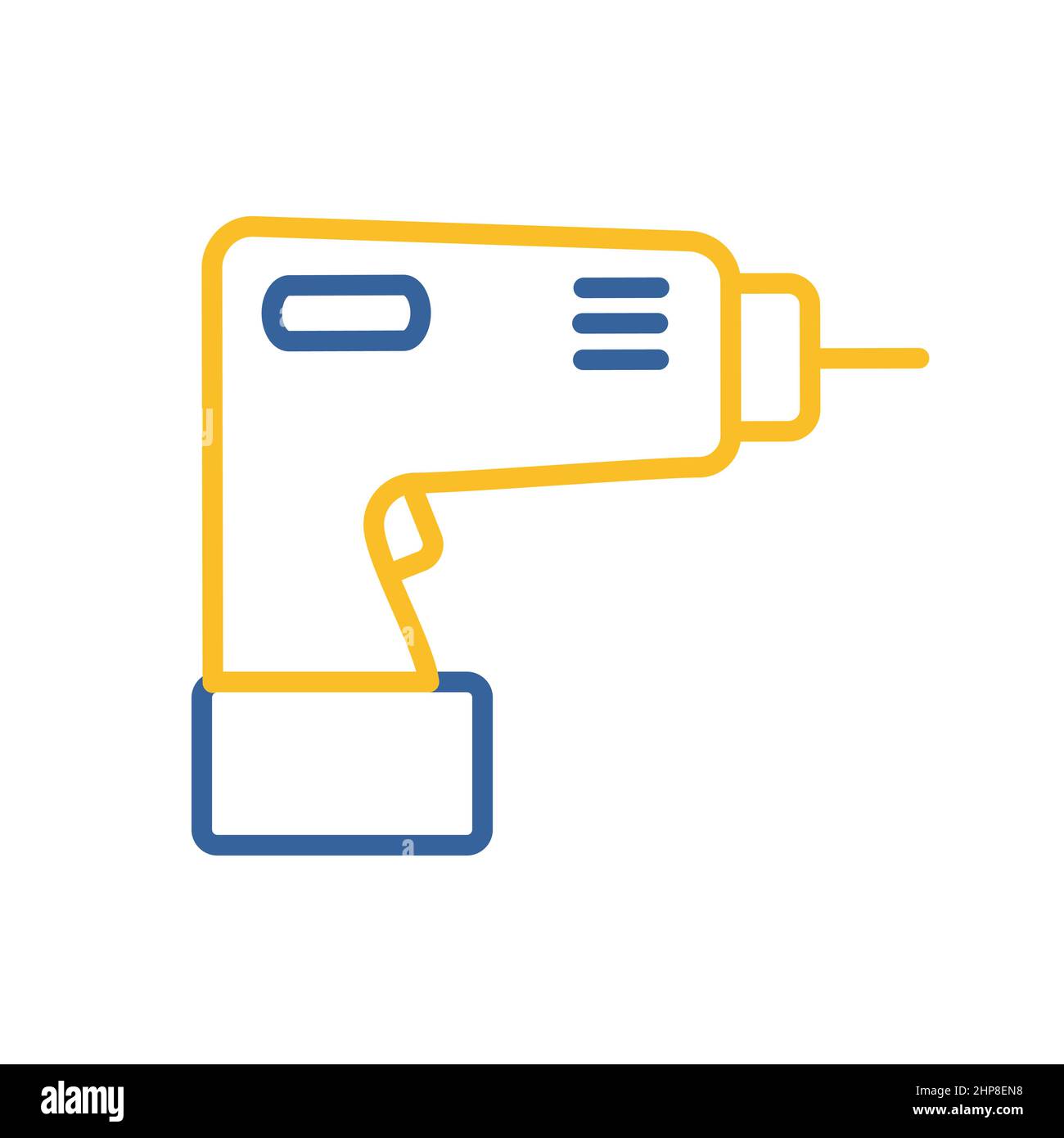 Electric screwdriver vector flat icon. Construction, repair Stock Vector