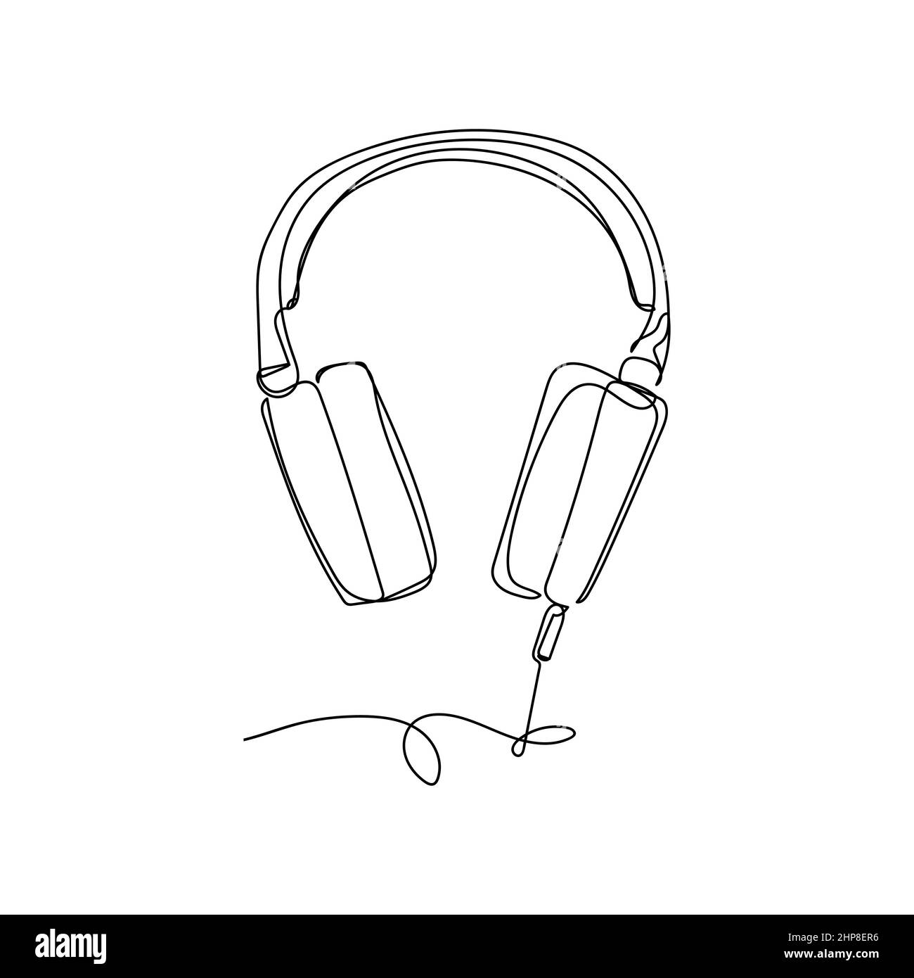 Headphones drawing Black and White Stock Photos & Images - Alamy