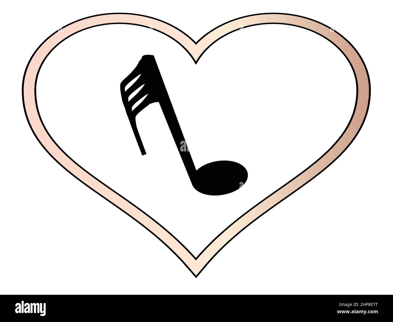 Love Heart Music Stock Vector