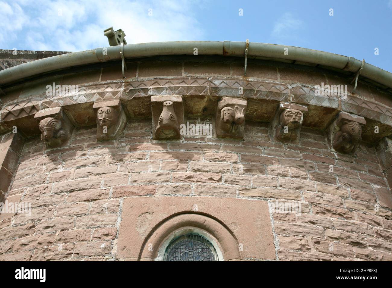 Corbels Kilpeck Church Stock Photo