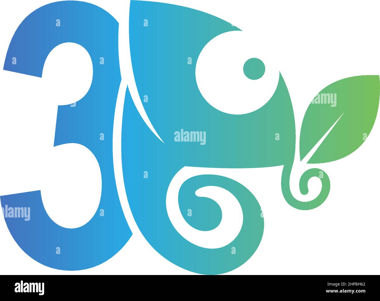 Number 3 icon with chameleon logo design template Stock Vector Image ...