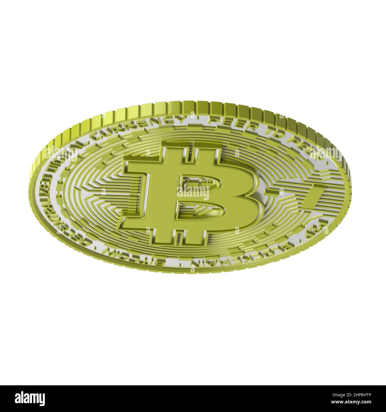 bitcoin coin isolated on white background illustration Stock Photo - Alamy