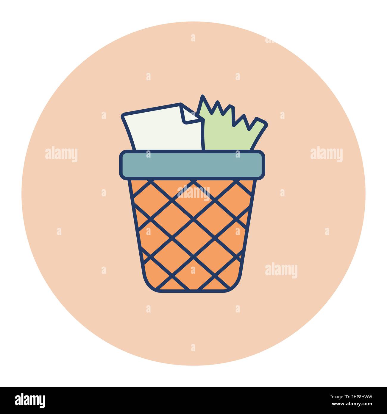 Wastebasket outline icon. Workspace sign Stock Vector