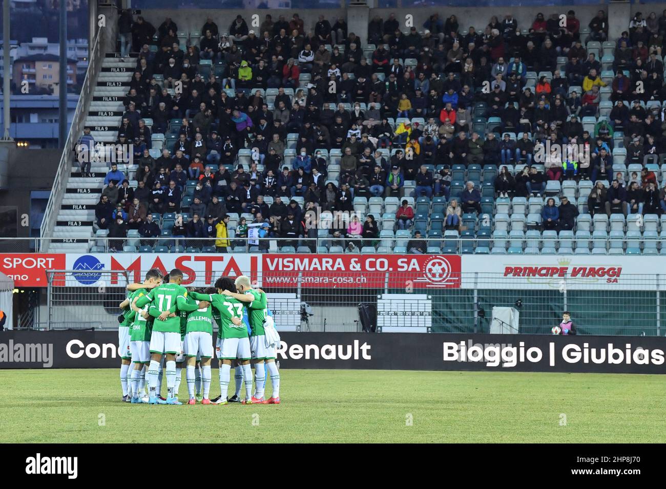 Lugano, Switzerland. 26th Feb, 2022. Lugano Fans during the Super League  match between FC Lugano and FC Servette at Cornaredo Stadium in Lugano,  Switzerland Cristiano Mazzi/SPP Credit: SPP Sport Press Photo. /Alamy