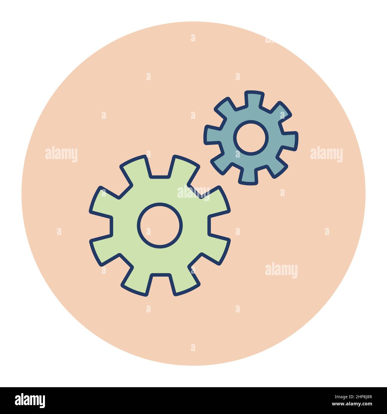Gear outline icon. Teamwork sign Stock Vector