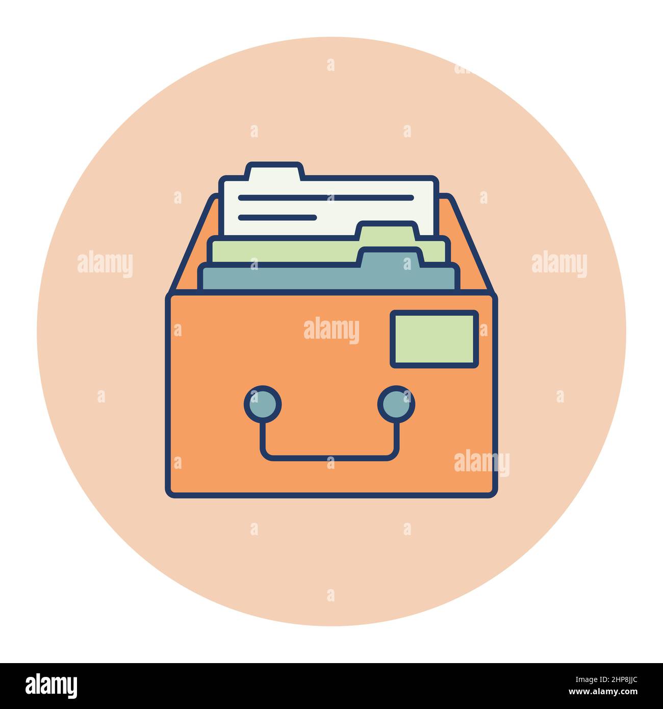 Filing Cabinet outline icon. Workspace sign Stock Vector