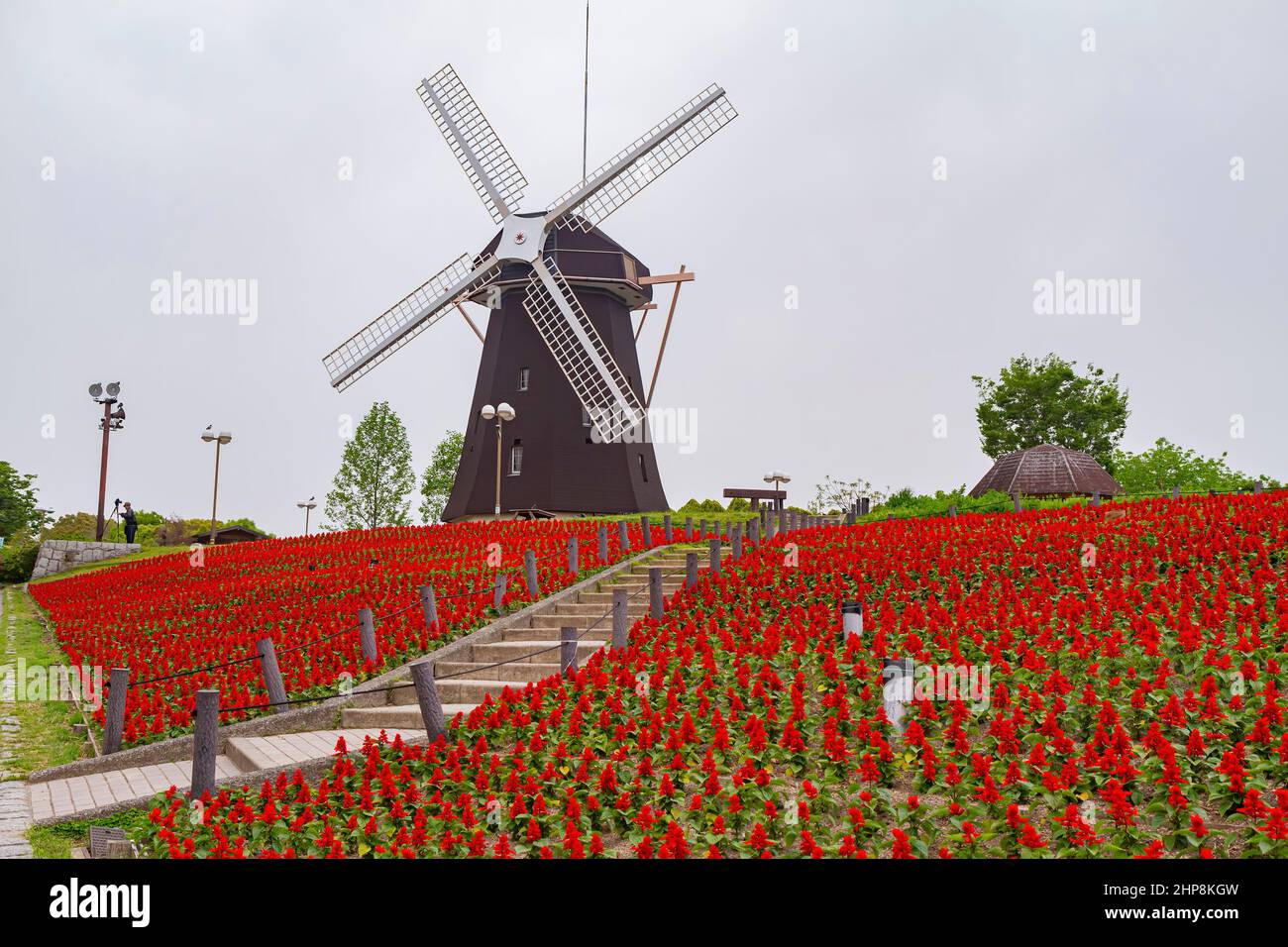 Overcast view of the Flower Expo Memorial Park at Osaka, Japan Stock