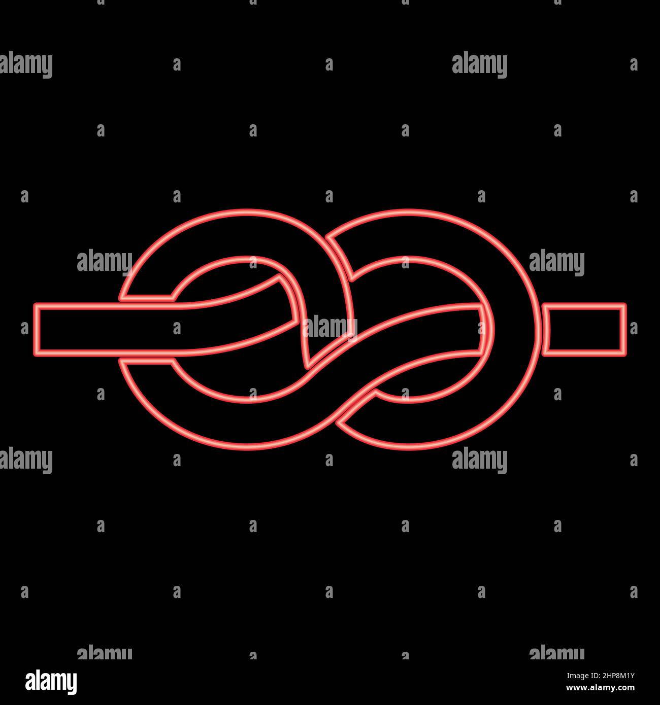 Neon knot red color vector illustration image flat style Stock Vector