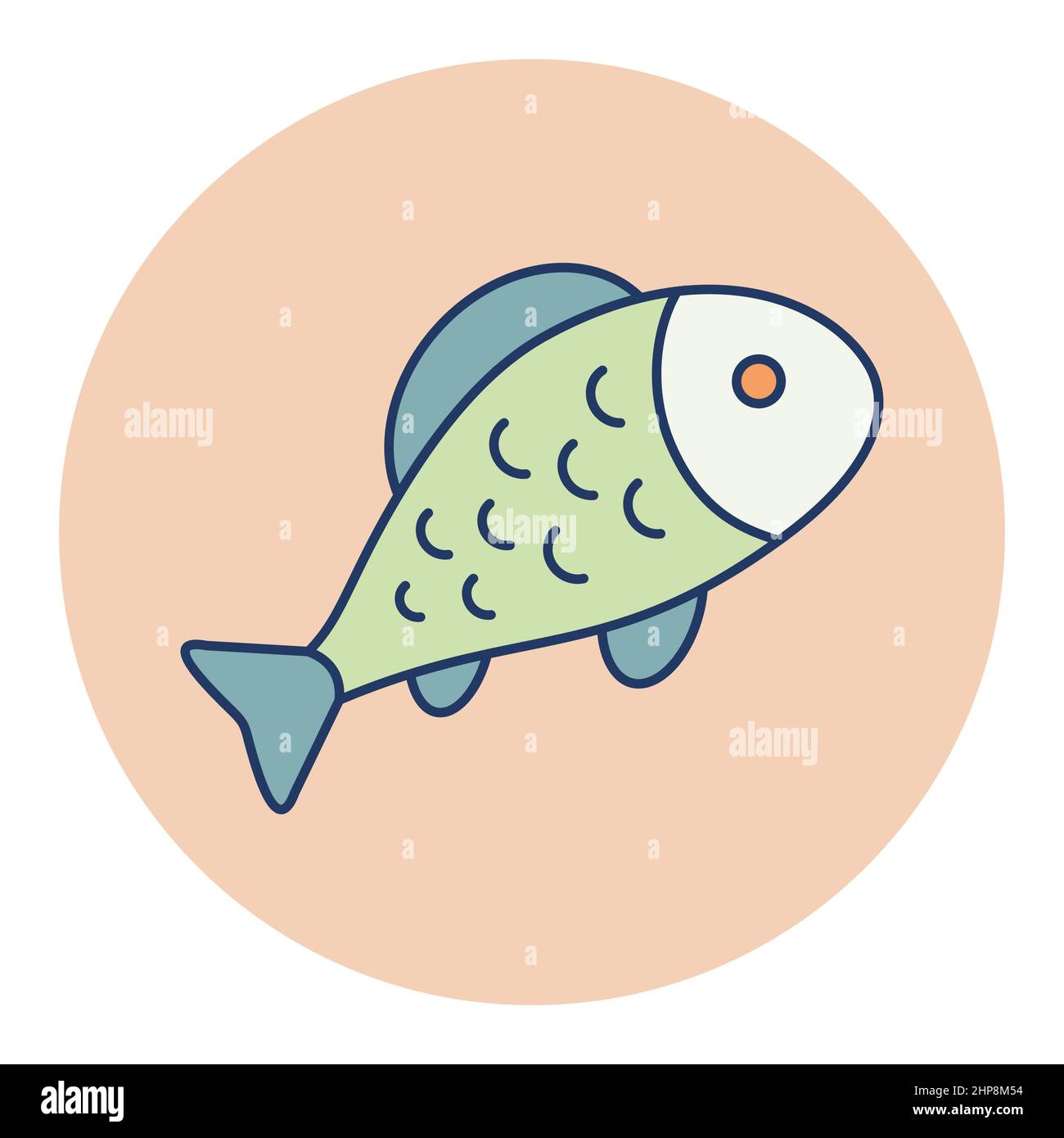 Fish vector flat icon. Farm animal sign Stock Vector Image & Art - Alamy