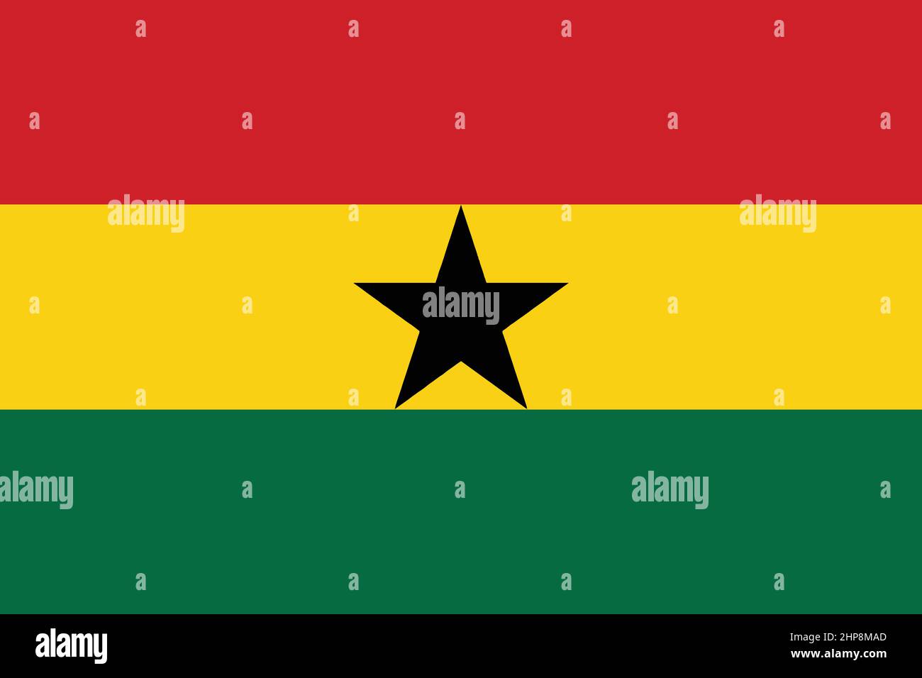 Ghana National Flag Stock Vector