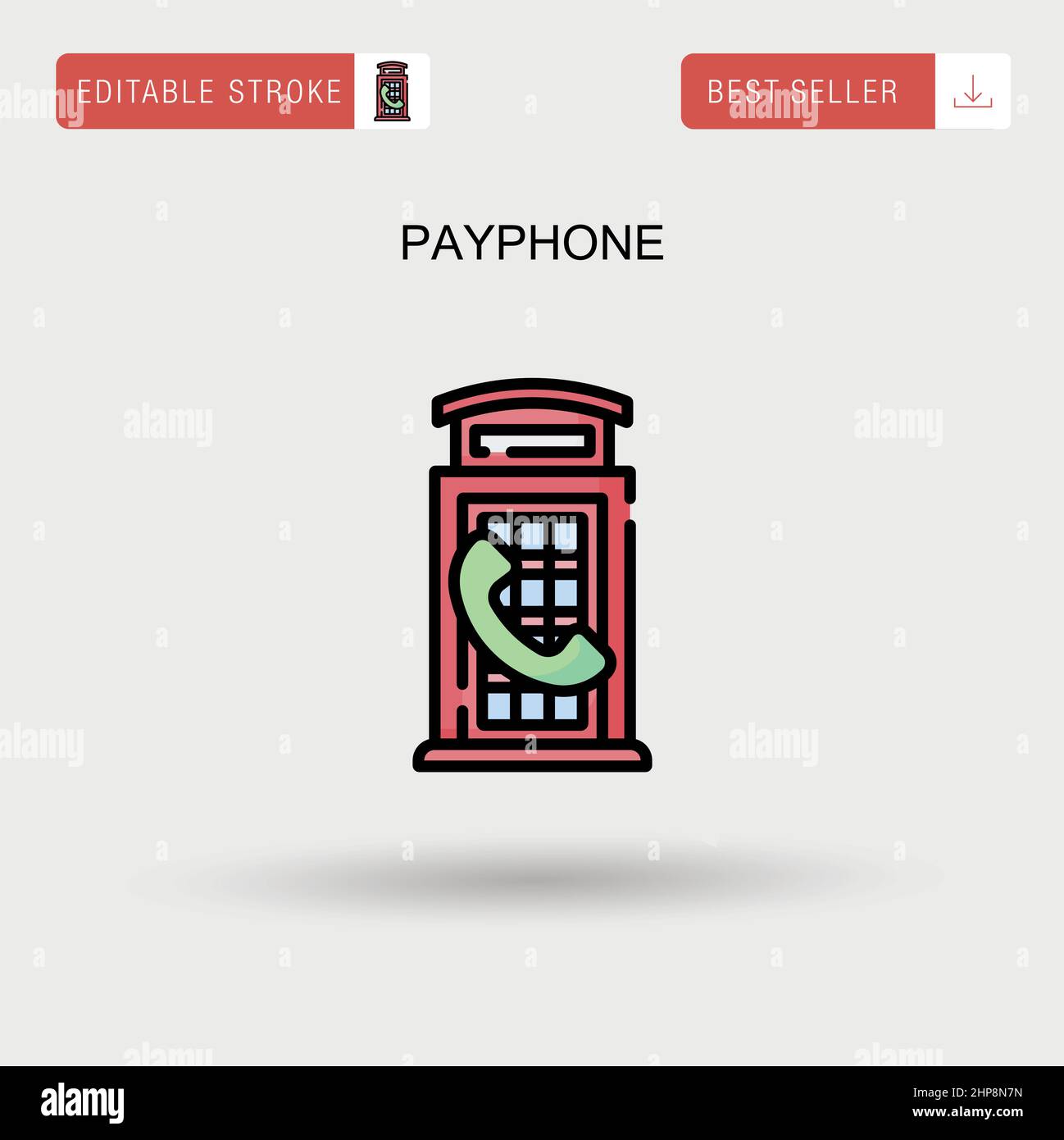 Payphone Simple vector icon. Stock Vector