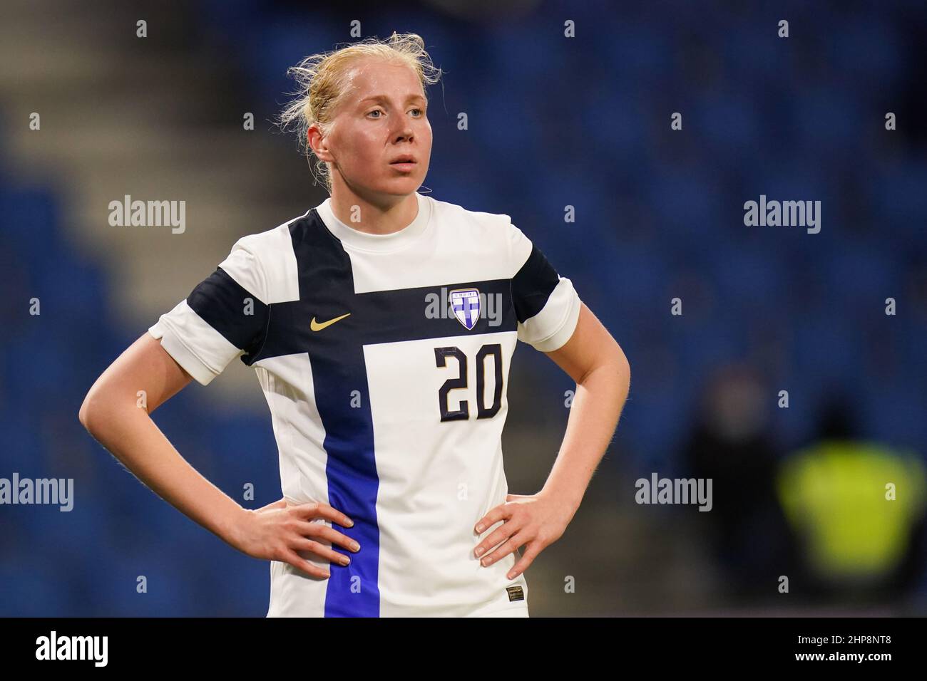 LE HAVRE, FRANCE - FEBRUARY 19: Eveliina Summanen of Finland during the  Tournoi de France 2022 match between Finland and Netherlands at Stade  Oceane on February 19, 2022 in Le Havre, France (