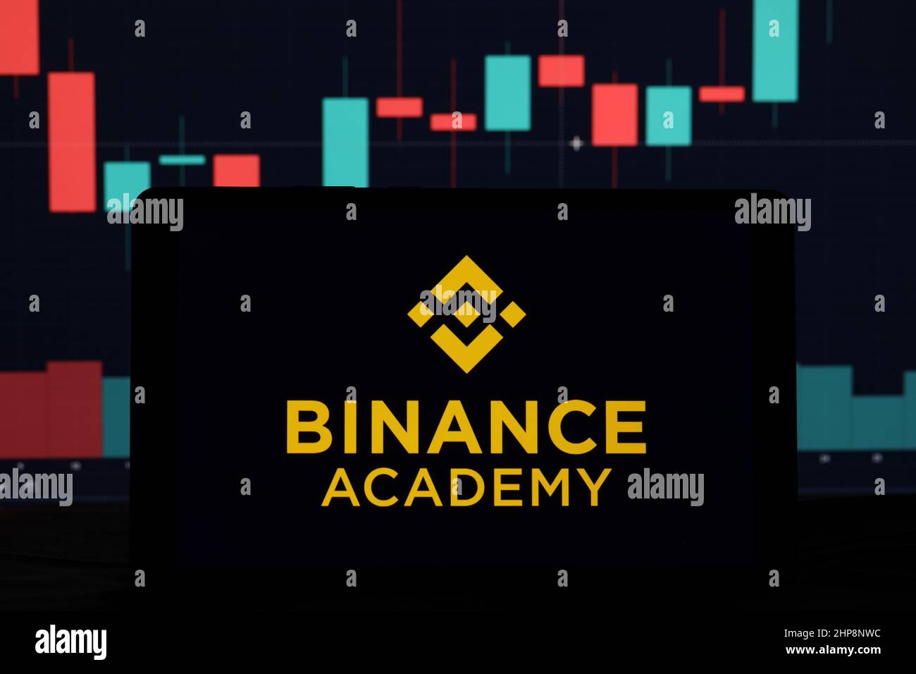 Binance Academy editorial. Illustrative photo for news about Binance Academy  - a cryptocurrency educational service Stock Photo - Alamy