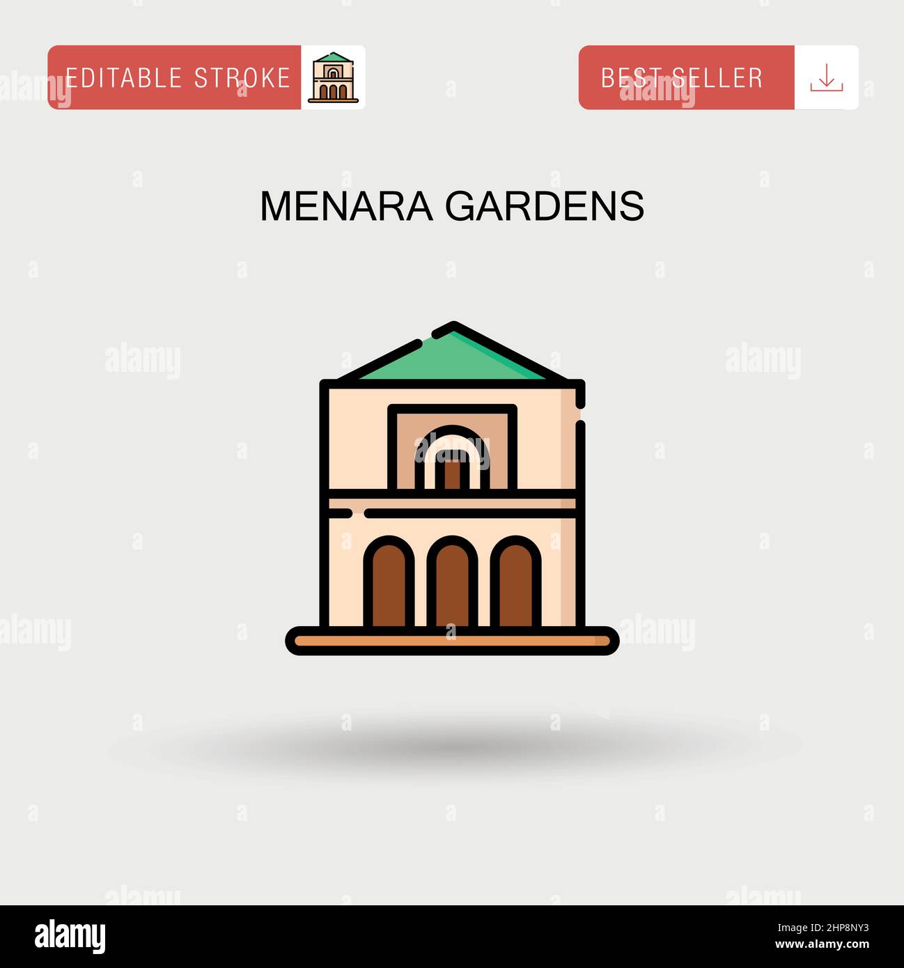 Menara gardens Simple vector icon. Stock Vector