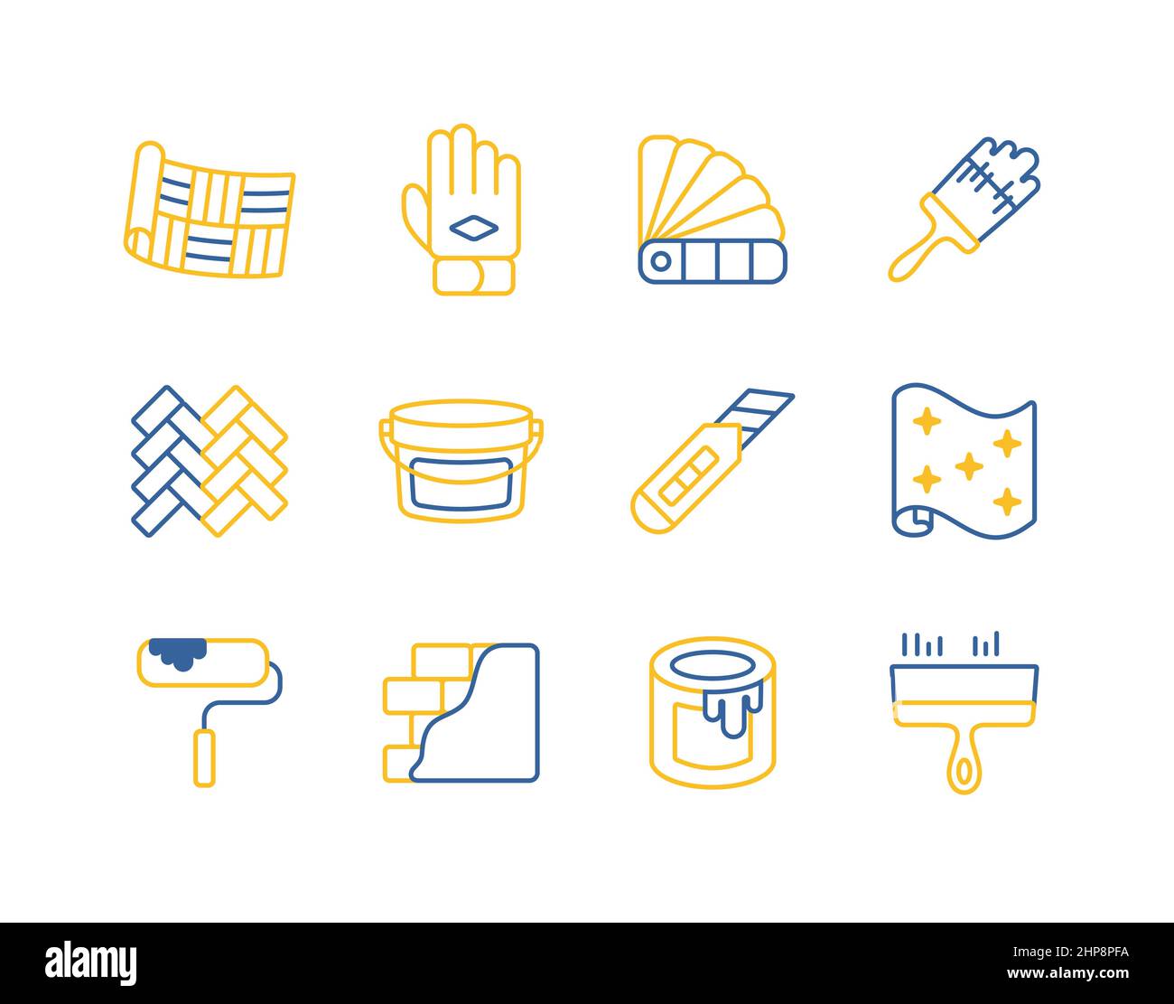 Home repair, remodelling, redecoration vector icon set Stock Vector