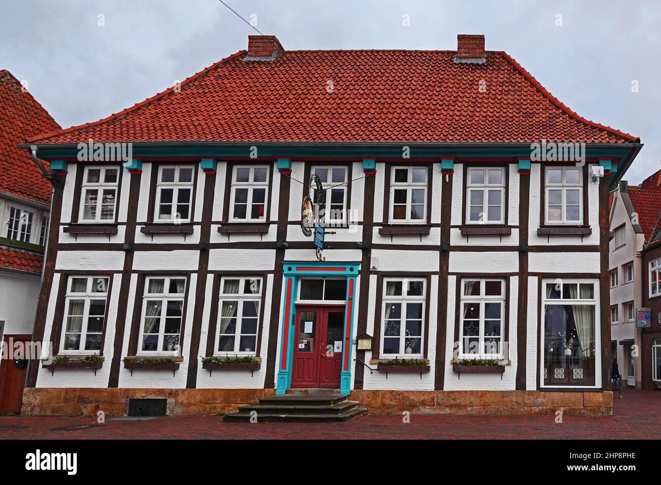 Lingen, Lower Saxony, Germany Feb 8 2022 An old halftimbered