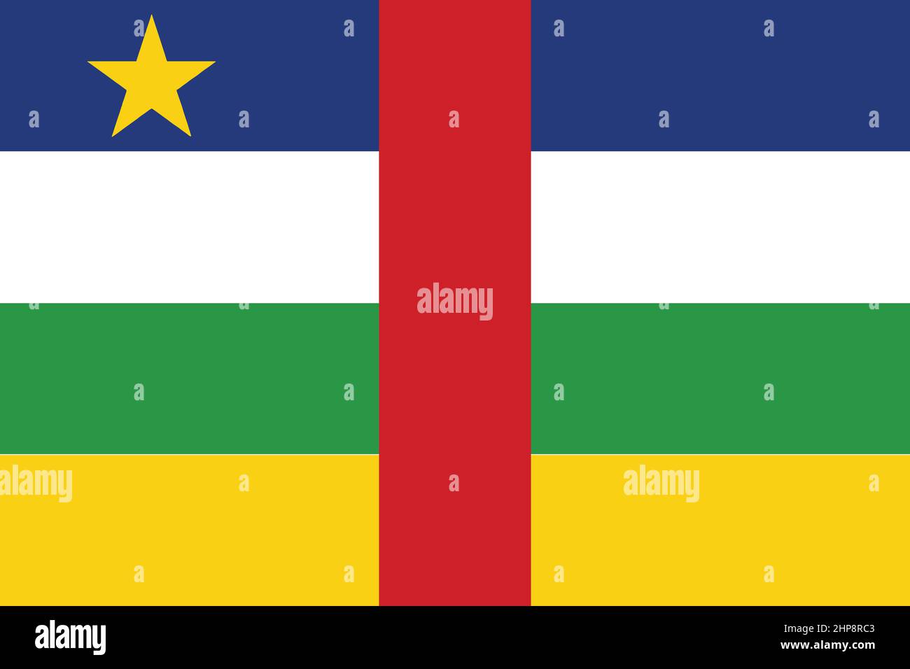 The Central African Republic Flag Stock Vector