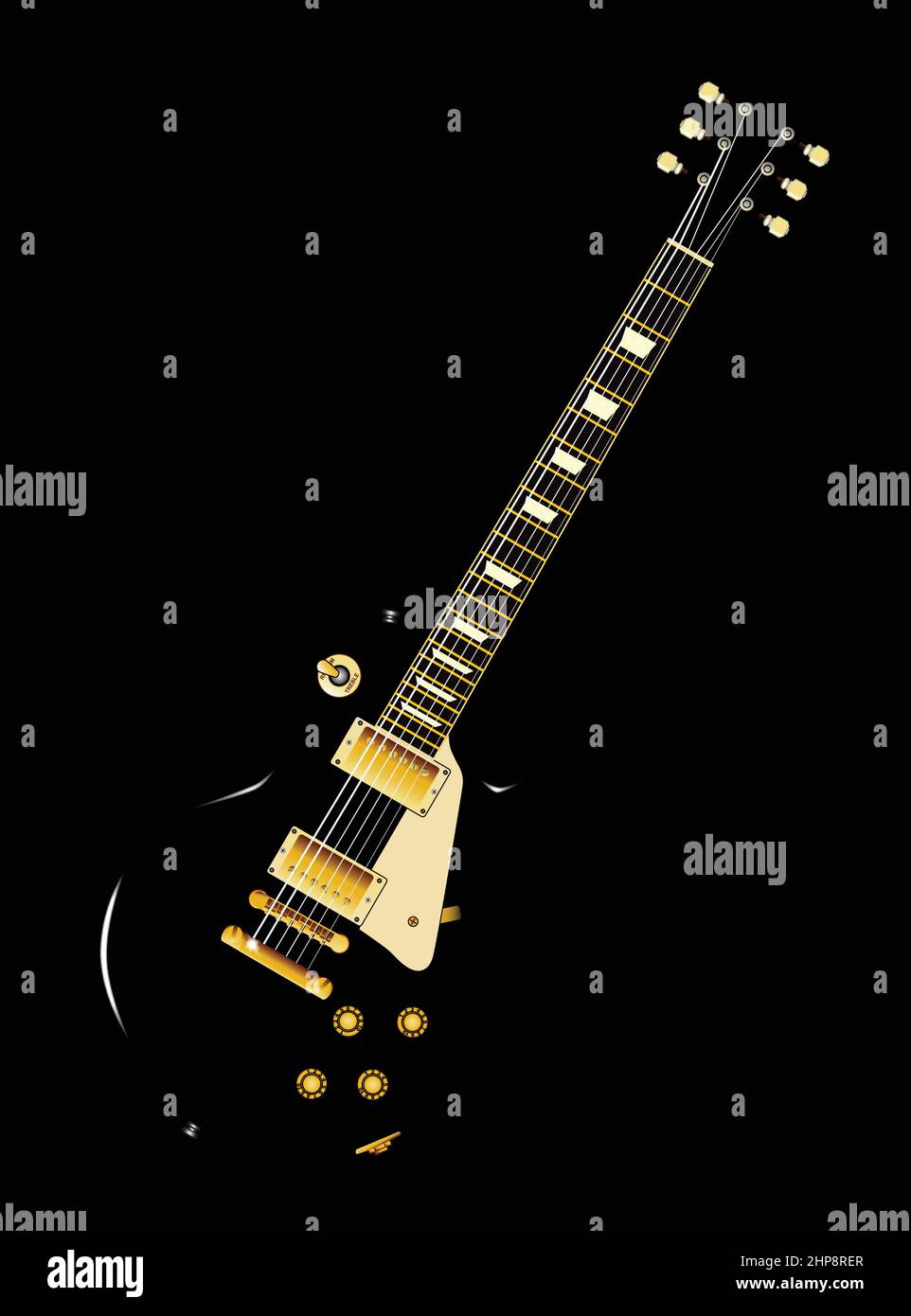 Solid Blues Guitar Abstract Stock Vector