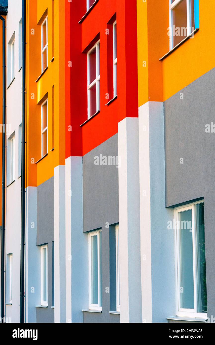 modern school house. modern building exterior. facade of a modern ...