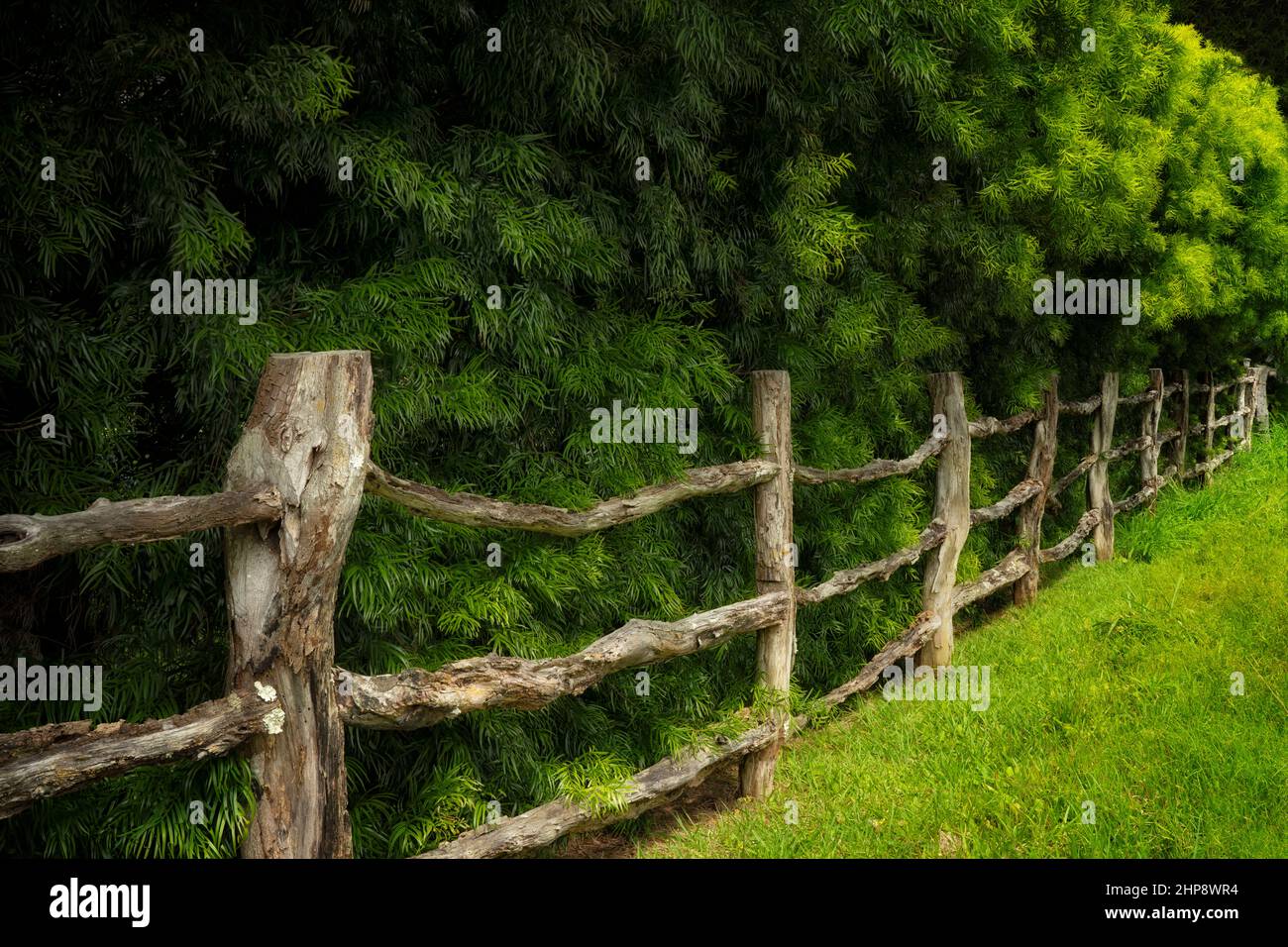 Handmade fence. Hawaii, The Big Island Stock Photo Alamy