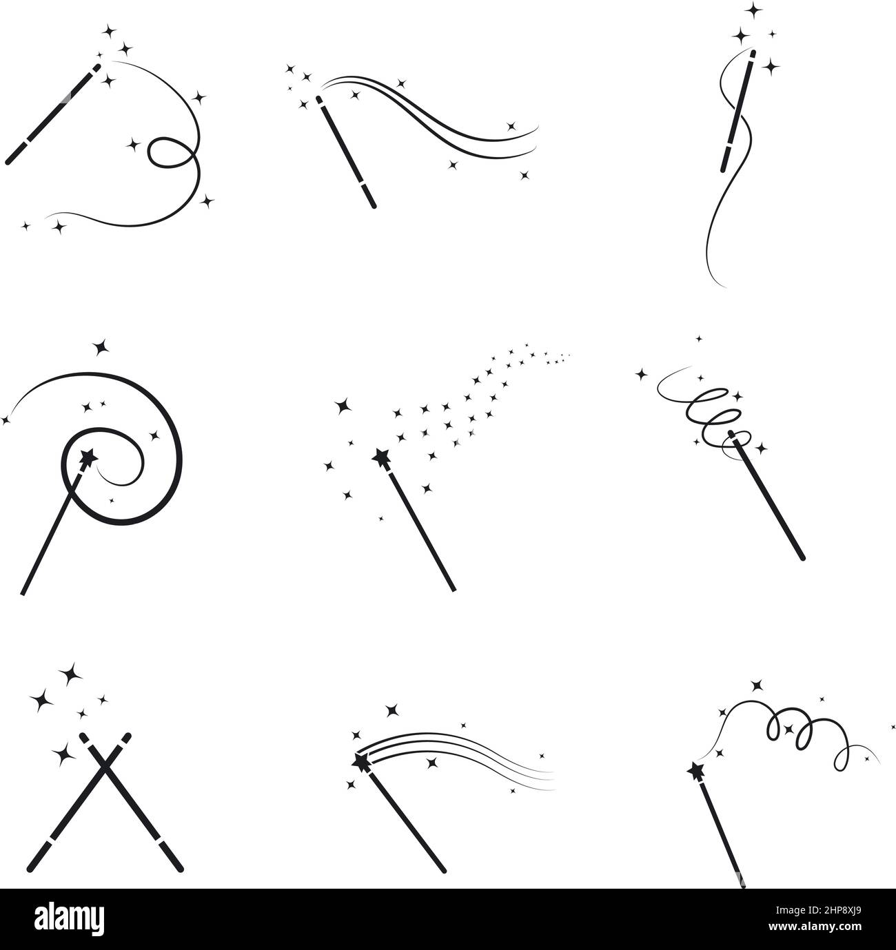 wand magic icon set vector illustration design Stock Vector
