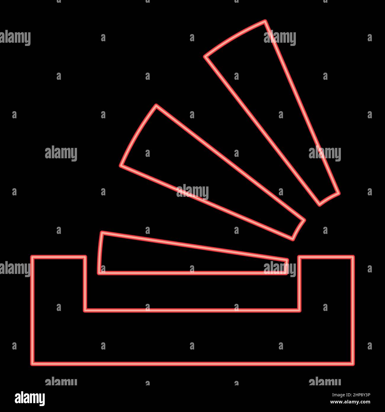 Neon stacking the tray red color vector illustration image flat style Stock Vector