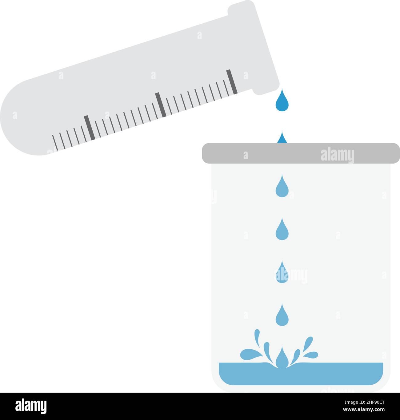 Icon Of Chemistry Beaker Pour Liquid In Flask Stock Vector Image & Art