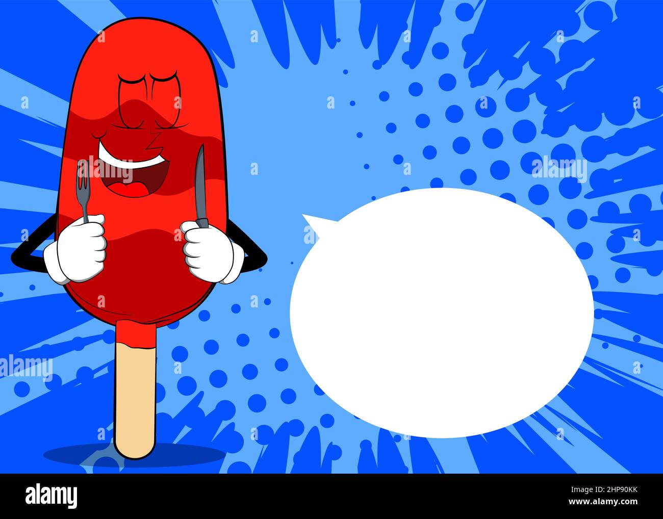 Ice Cream holding up a knife and fork Stock Vector Image & Art Alamy