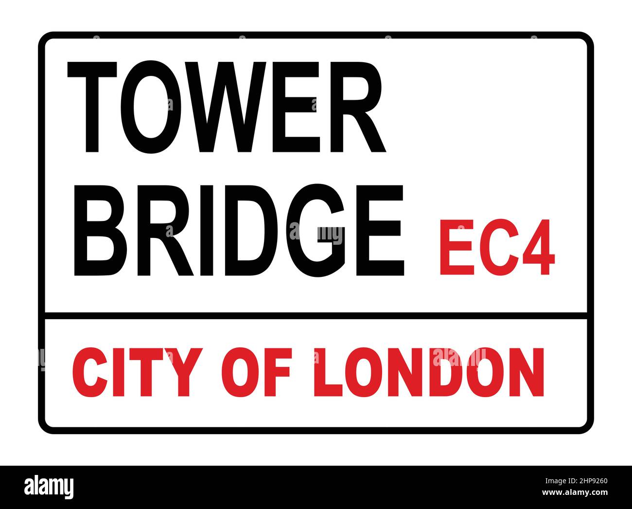 Tower Bridge EC4 Sign Stock Vector