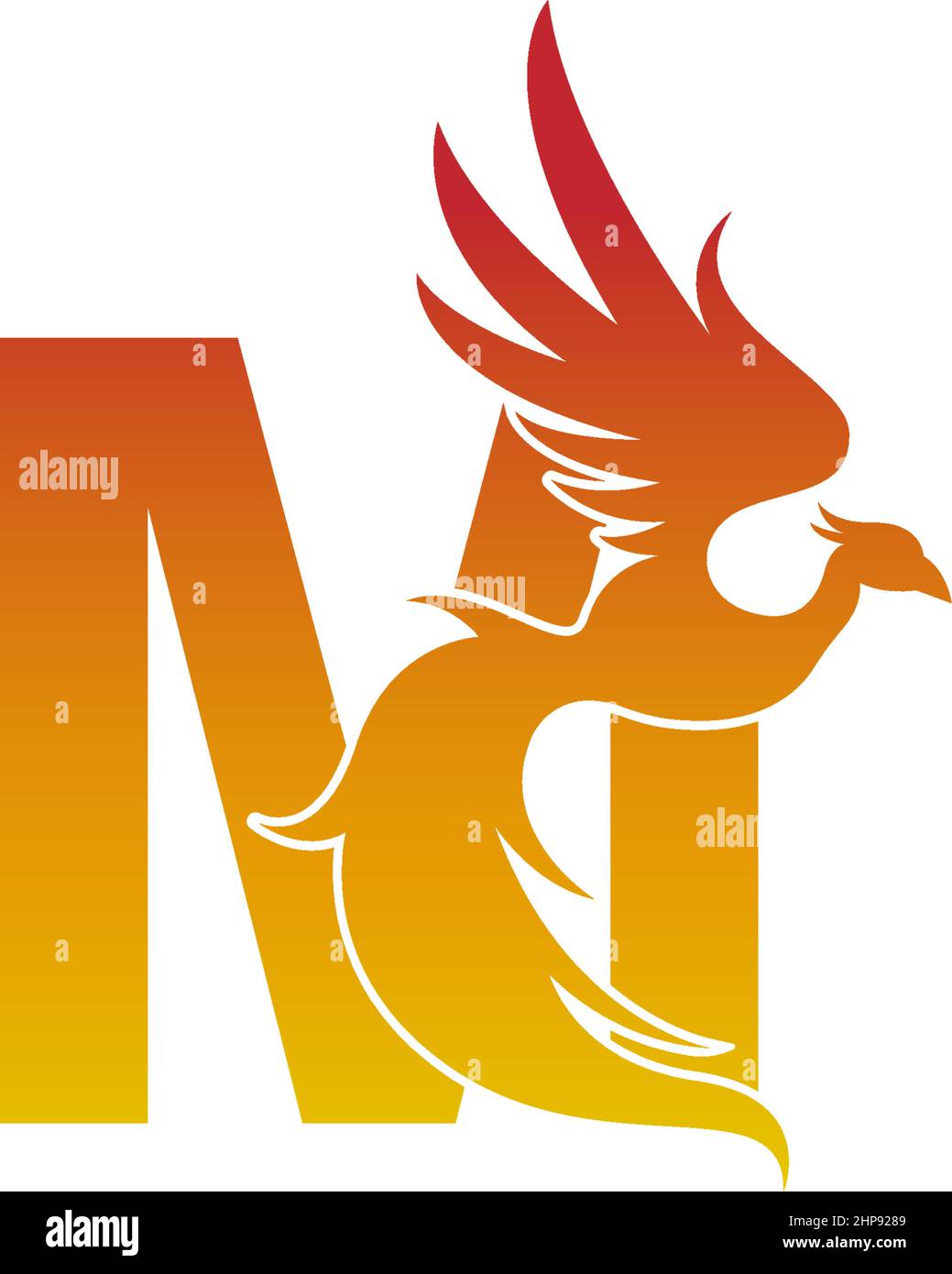 Letter M icon with phoenix logo design template Stock Vector Image ...