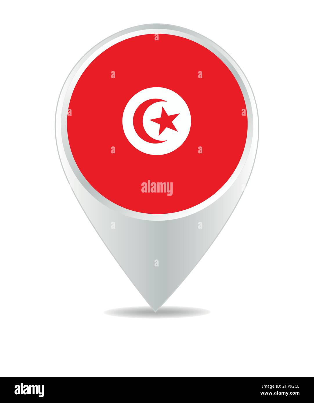 Location Icon for Tunisia Stock Vector