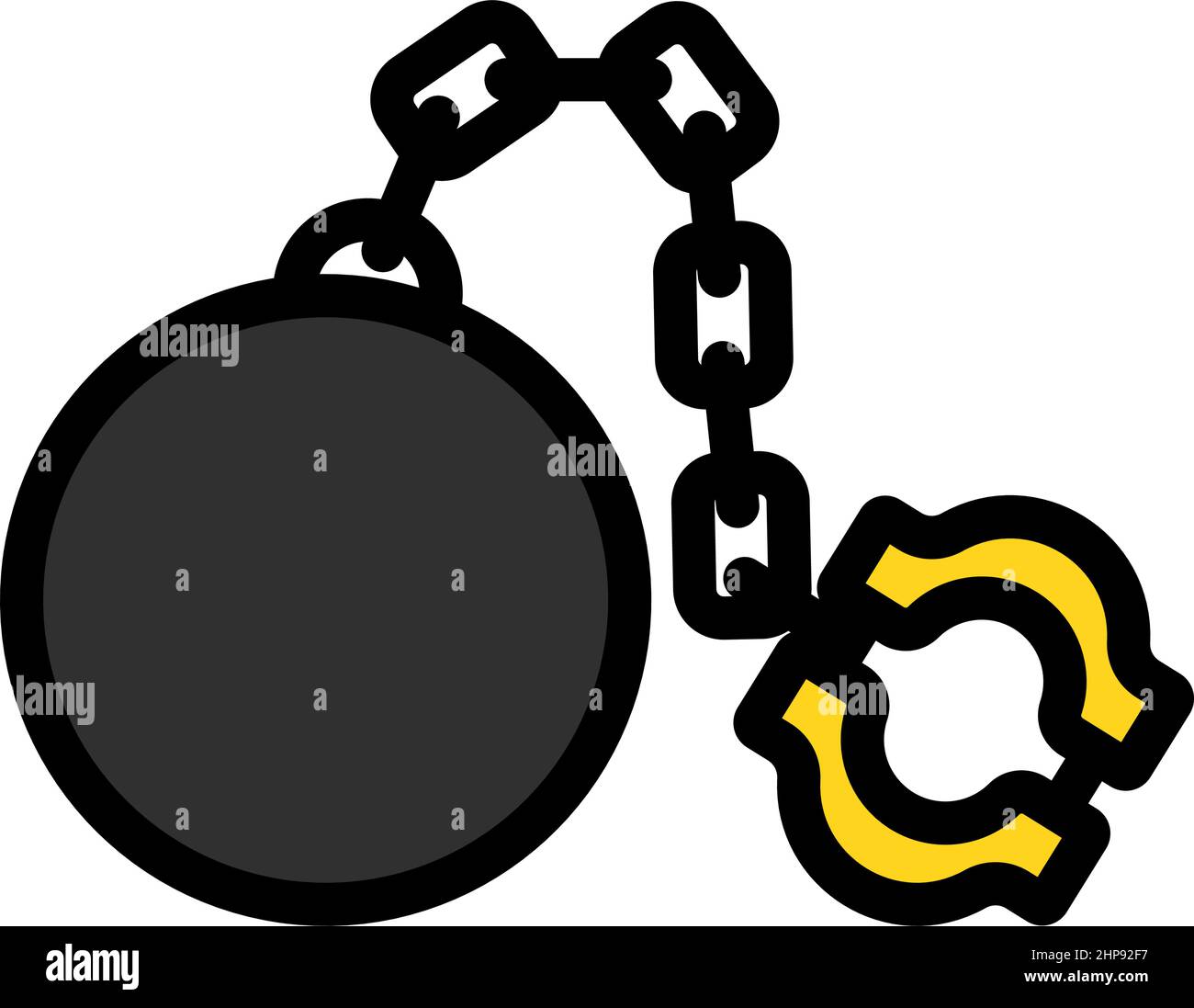 Fetter With Ball Icon Stock Vector