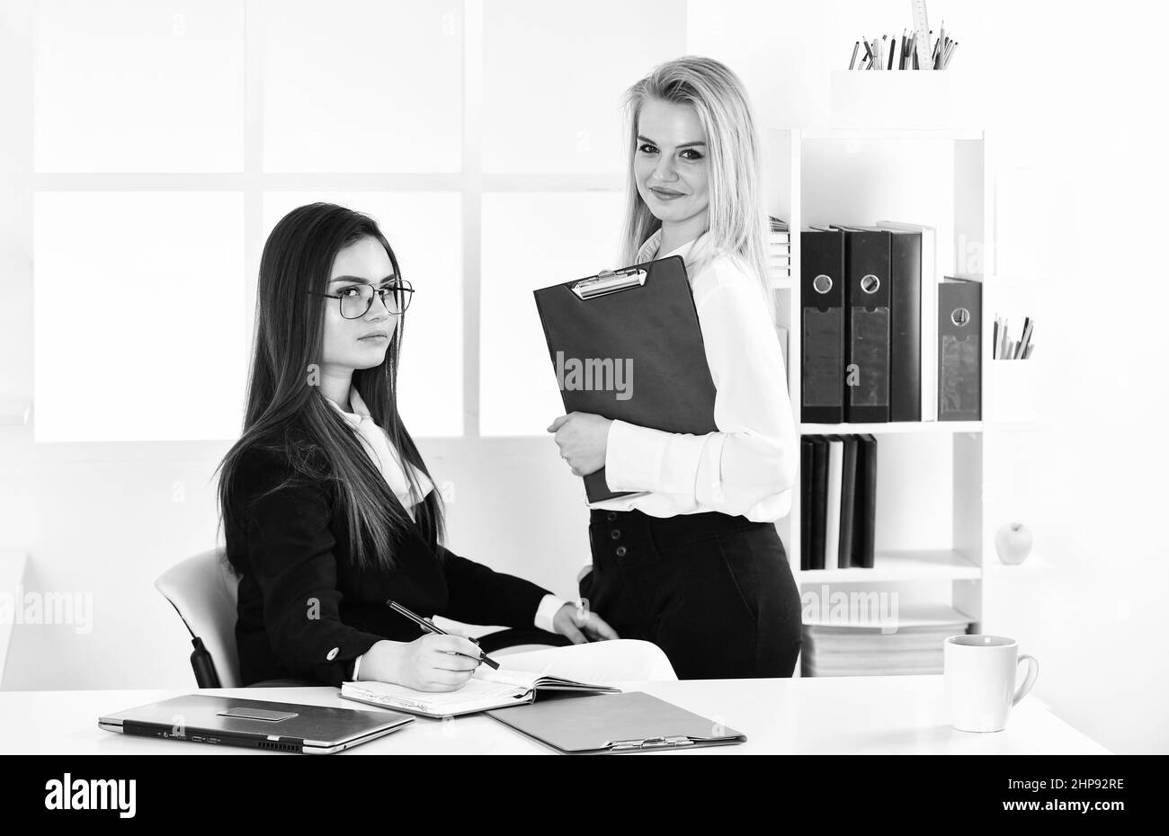 modern office life. Accountant or secretary at work. boss or supervisor ...