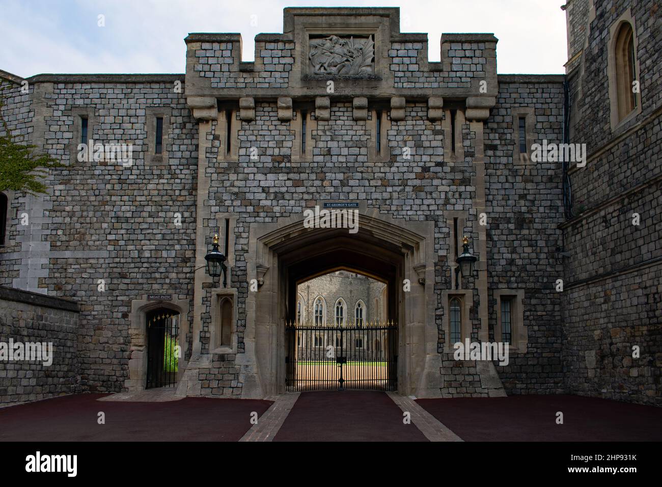 St George's Gateway leading towards the Upper ward in Windsor Castle, Berkshire, England. Stock Photo