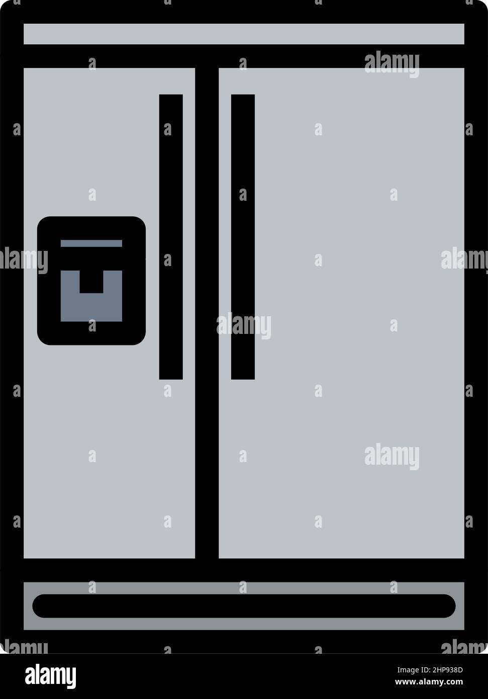Wide Refrigerator Icon Stock Vector