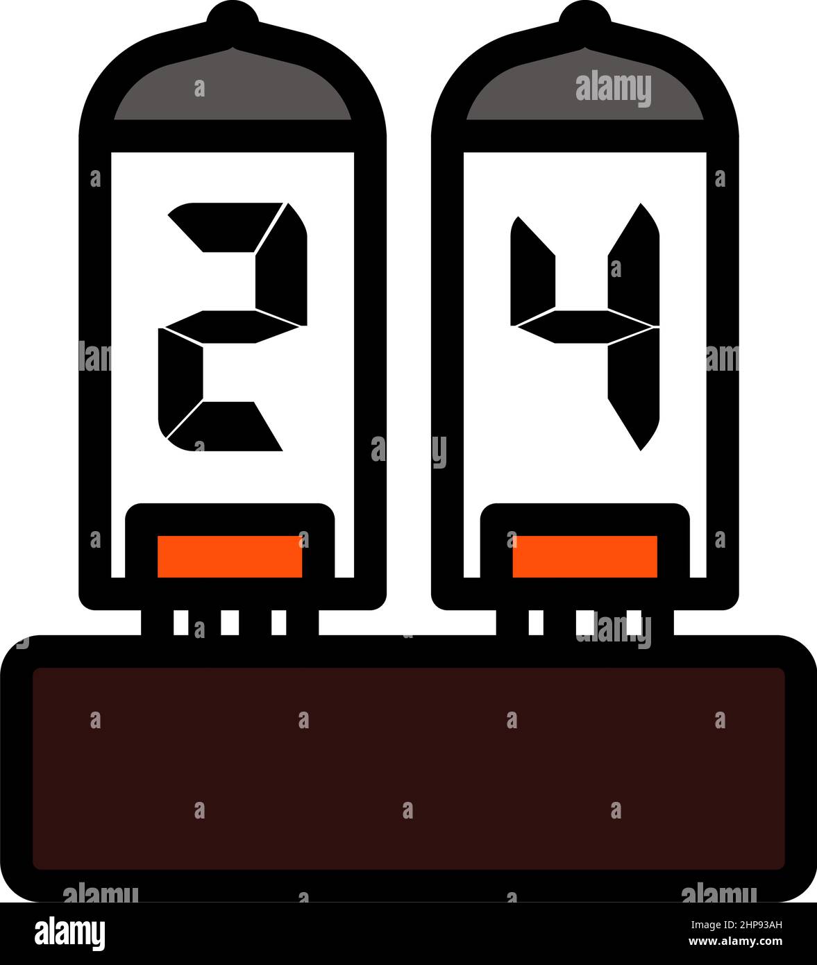 Electric Numeral Lamp Icon Stock Vector