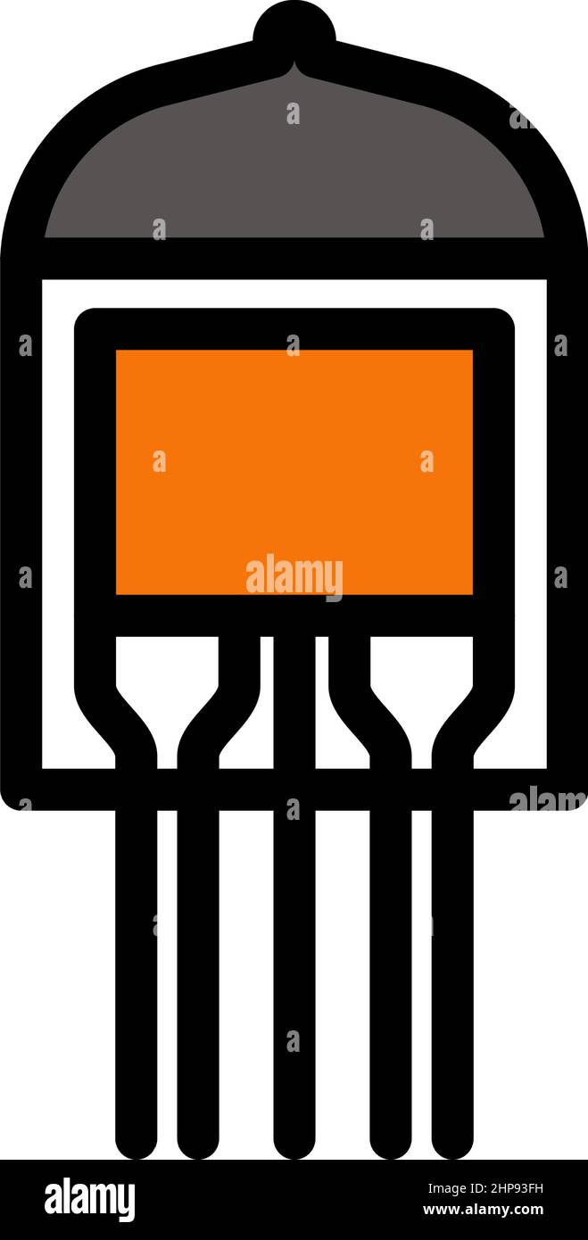 Electronic Vacuum Tube Icon Stock Vector