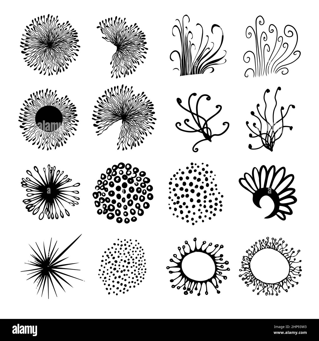 Abstract floral composition with geometric elements. Vector illustration Stock Vector