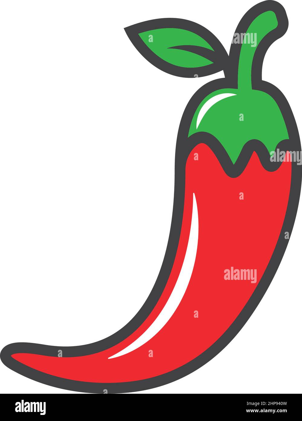 Modern Vector Illustration of Spicy Red Chili Pepper Strength