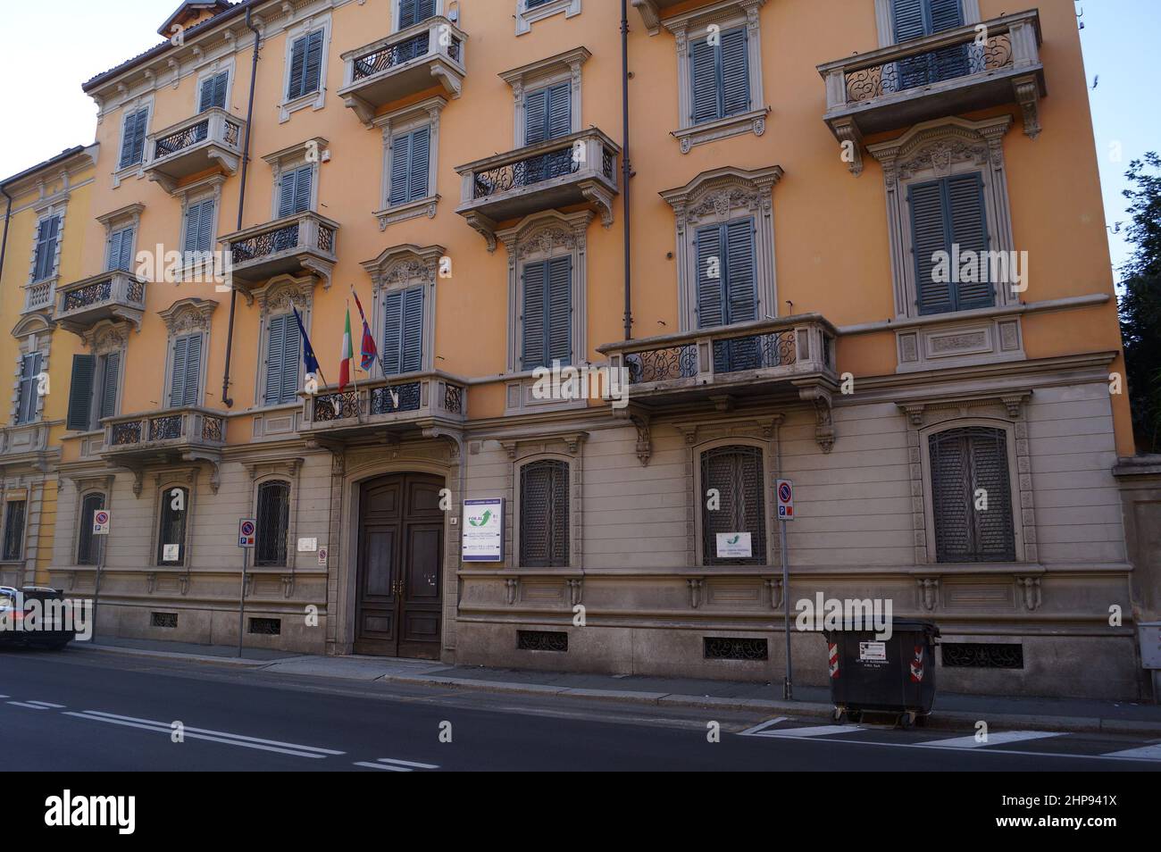 Alessandria (Piedmont, Italy): facade of an historic palace in the city centre Stock Photo