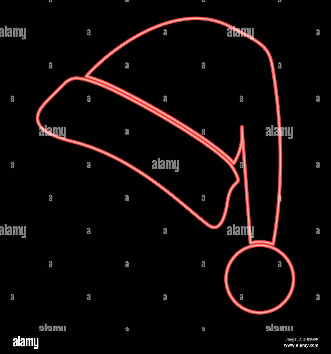 Neon santa claus christmas hat red color vector illustration image flat