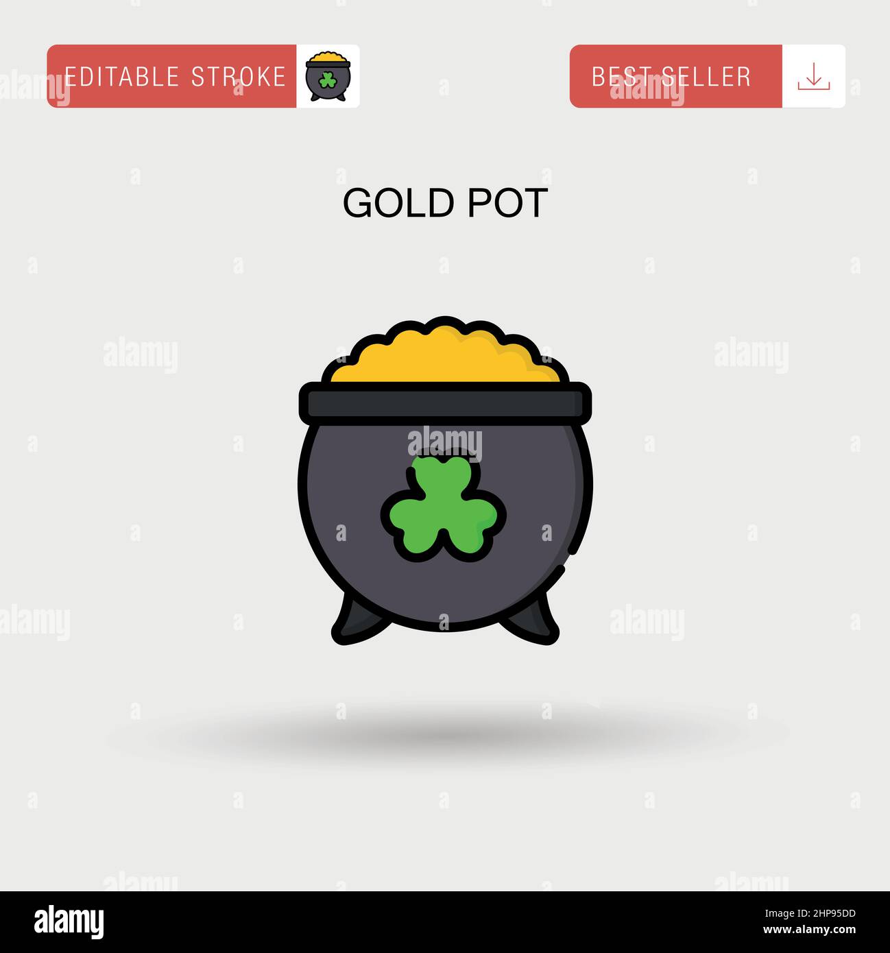 Gold pot isolated icon vector hi-res stock photography and images - Alamy