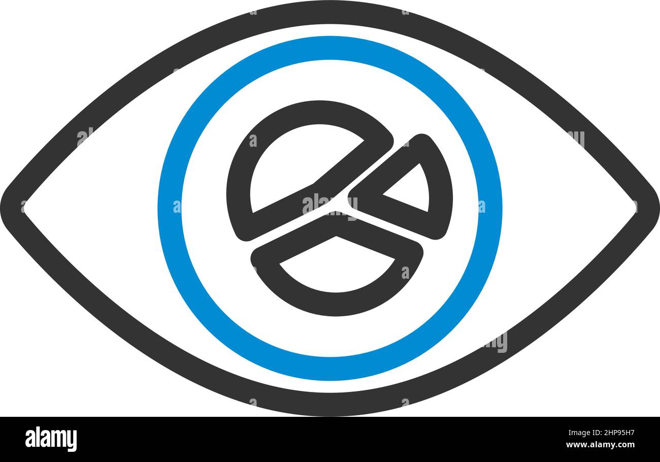 Eye With Market Chart Inside Pupil Icon Stock Vector