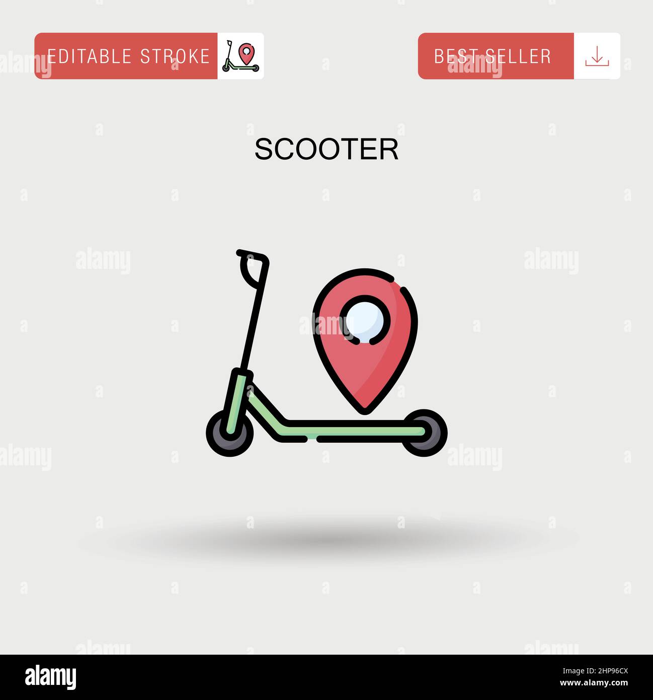 Scooter Simple vector icon. Stock Vector