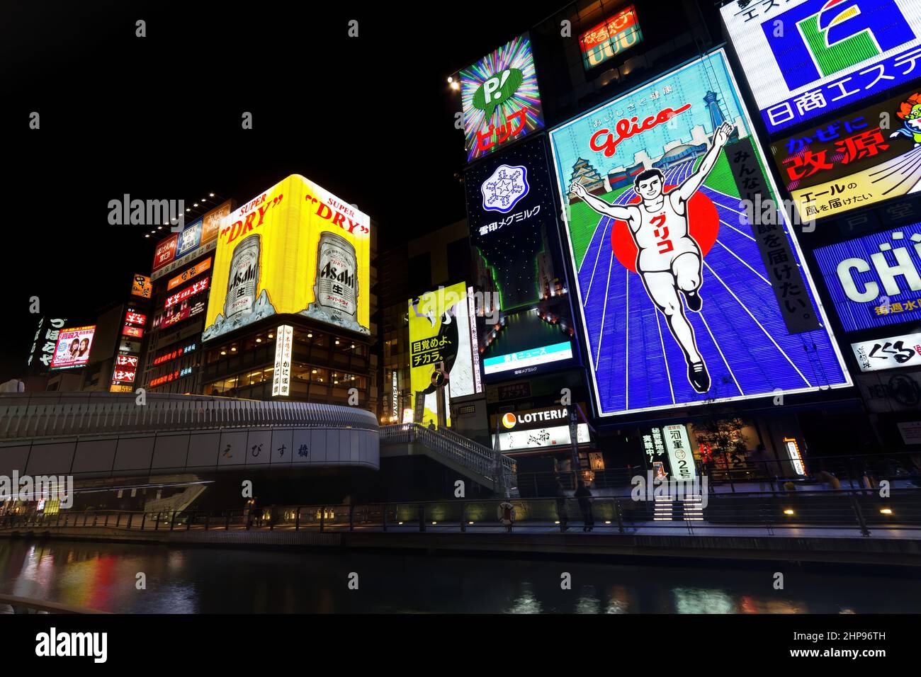 Osaka, MAY 2 2011 - Night classical view of Dotonbori Glico Sign Stock Photo