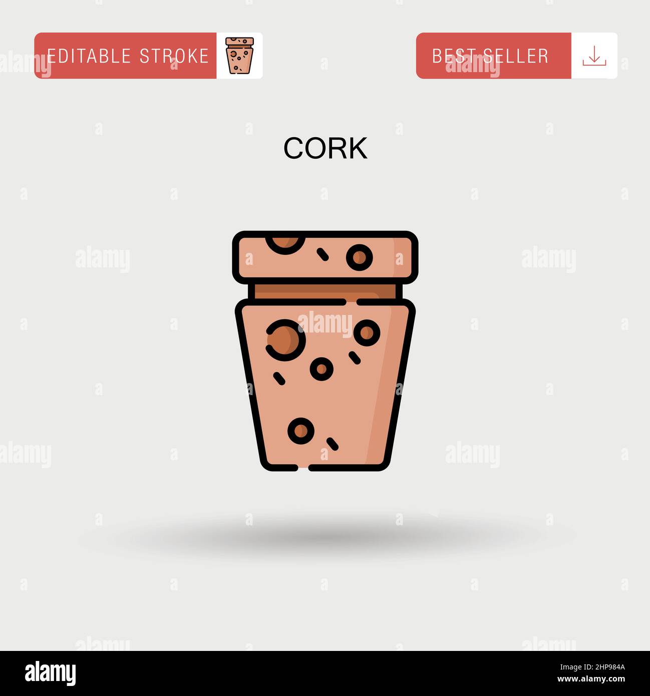 Cork Simple vector icon. Stock Vector